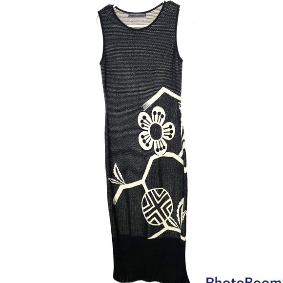 Peruvian Connection 100% Pima Cotton Knit Maxi Dress BOLD Flower Art to … - Picture 11 of 11
